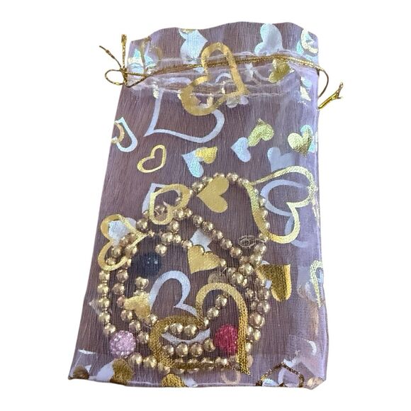 Rustic Cuff Ireland Beaded Stretch Bracelet Set Of 3 Pink Red Black Crystal - Picture 7 of 7